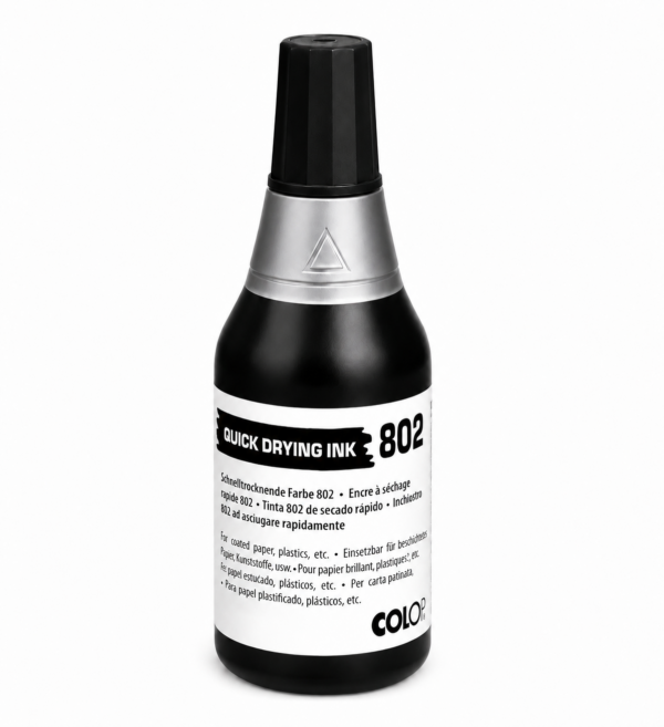COLOP 802 Tusz szybkoschnący 25ml czarny do folii plastiku papieru kredowego